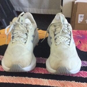 Cream and Gray Athletic Sneakers